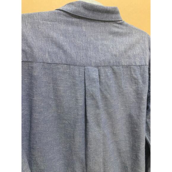 CHEAP MONDAY Marled Denim-Blue 100% Cotton Button Down LS Mens DAMON Shirt Sz M - Picture 6 of 11